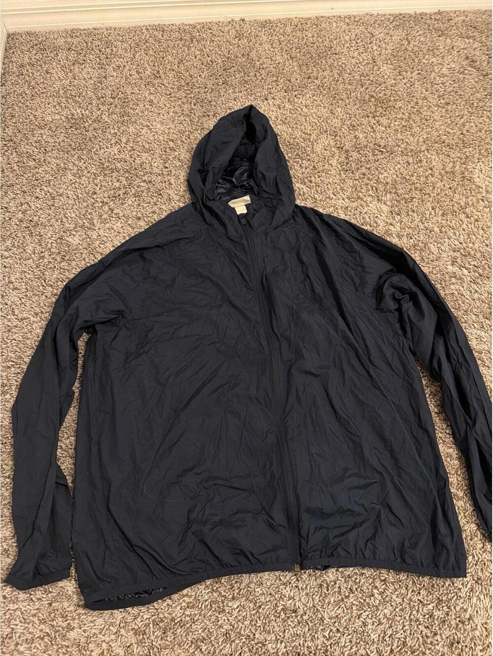 H&M Mens XL Black Lightweight Hooded Jacket